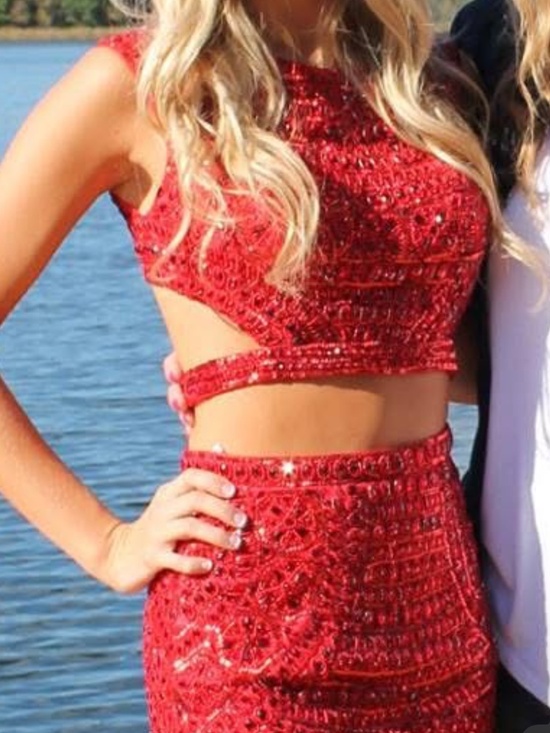 Sherri Hill Dresses & Skirts - Sherri Hill Size 4 Red Beaded Two-Piece Dress | Worn Once
